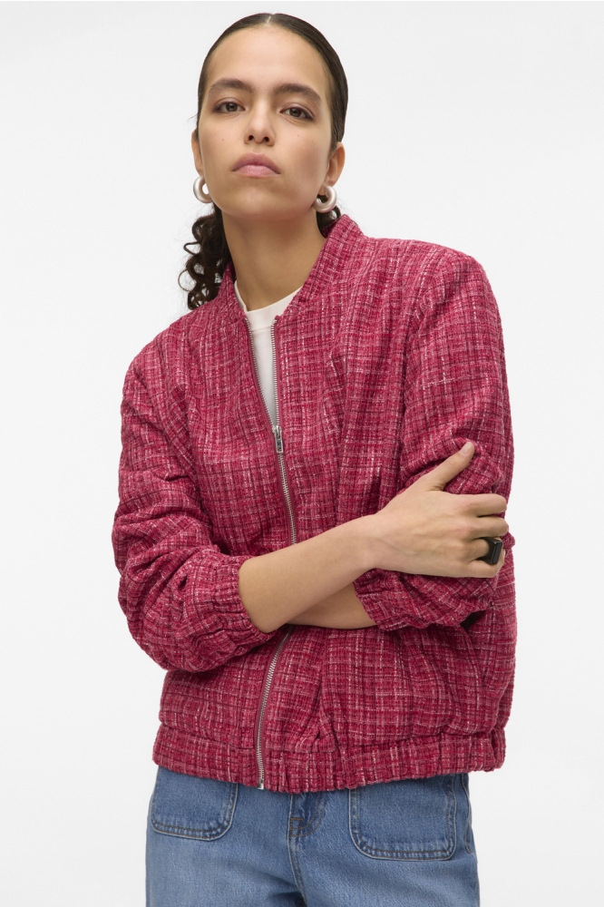 VMNATASHA LS BOUCLE BOMBER JACKET 10335903 GRANITA